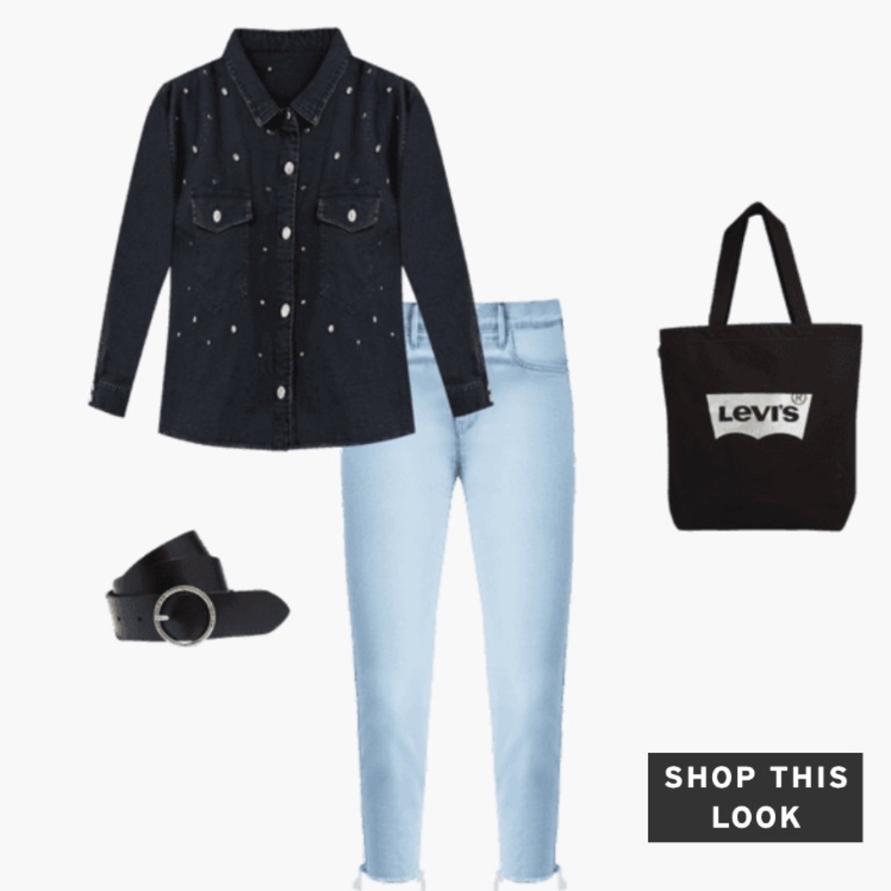 SALE24h NWT Levi’s Stud Rhinestone Black Denim - Picture 7 of 7